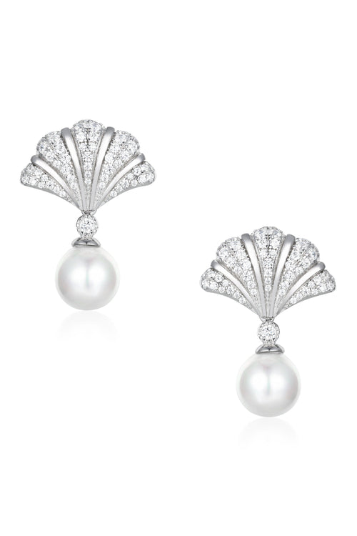 'Sovereign' Silver Earrings with Pearl