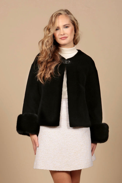 Last Chance 'Gilda' Wool Coat in Nero