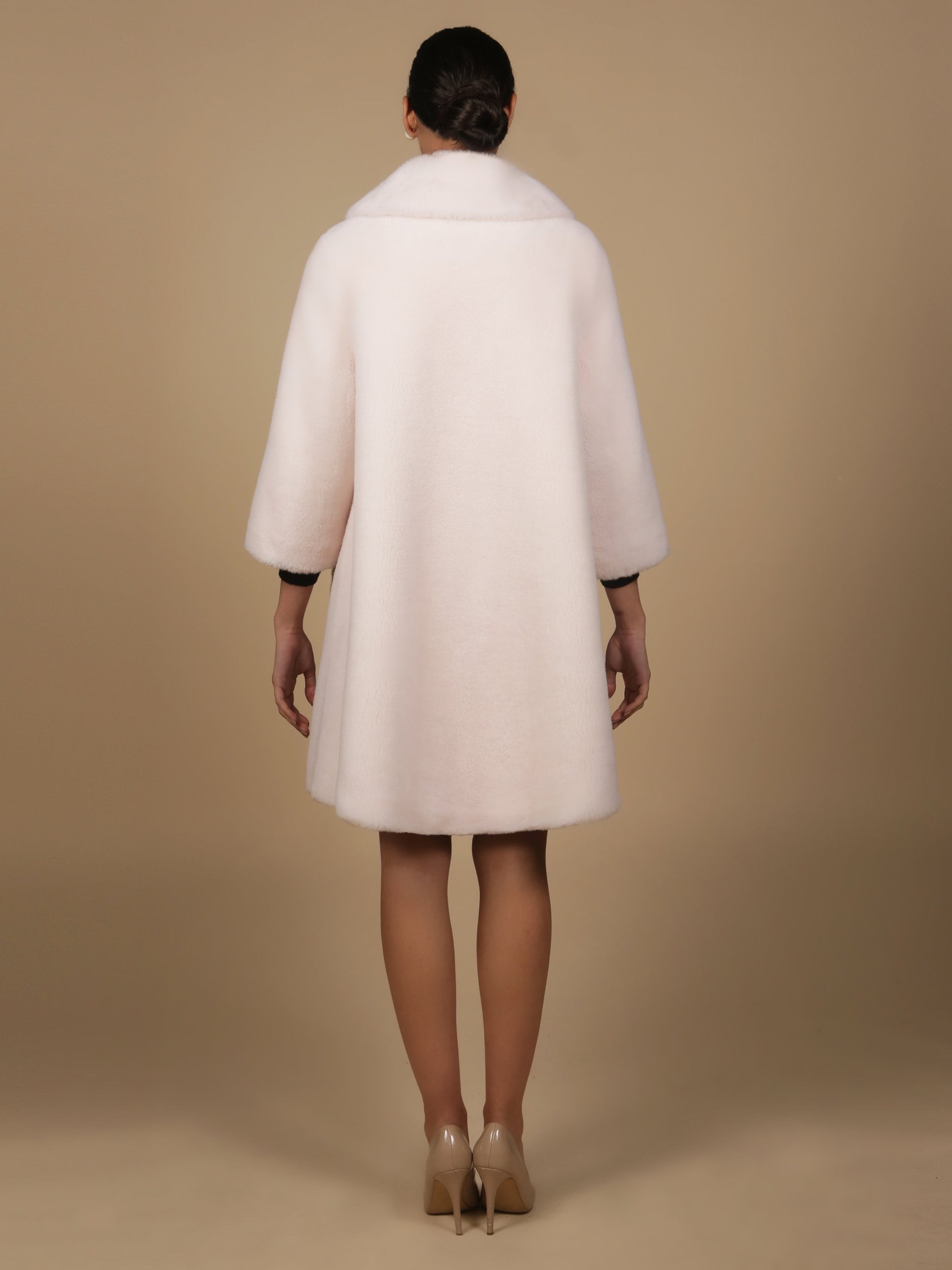 Vivien' Wool Swing Coat in Bianco – Santinni