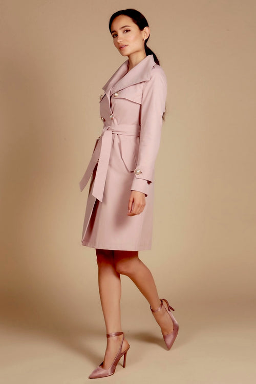 'Malena' Cotton Trench in Polverosa Rosa