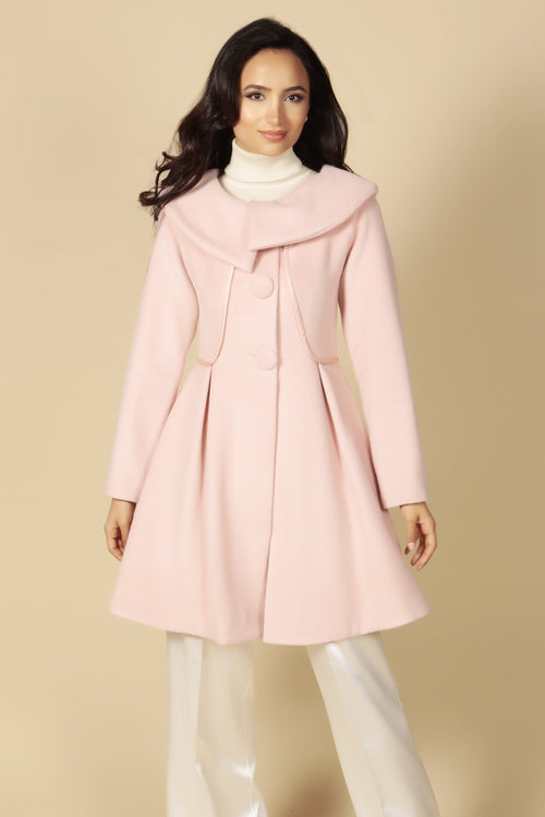 Last Chance 'Pillow Talk' Italian Cashmere and Wool Dress Coat in Rosa