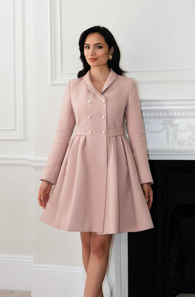 'Kennedy' Wool Dress Coat in Rosa – Santinni