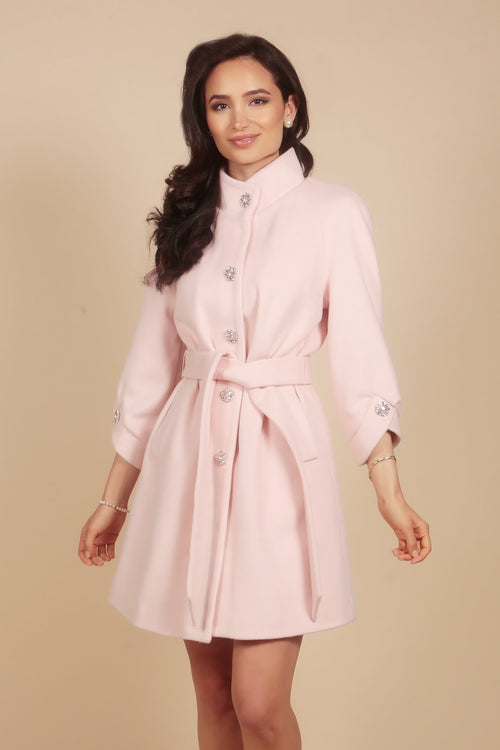 'Taylor' Cashmere and Wool Coat in Rosa