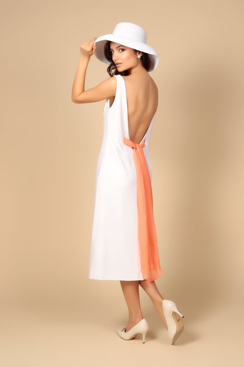 LIMITED EDITION 'Tiffany' Italian Wool Boat Neck Shift Dress in Crema