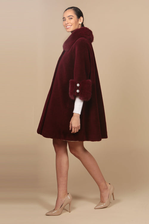 'Marilyn' Wool Swing Coat in Rosso