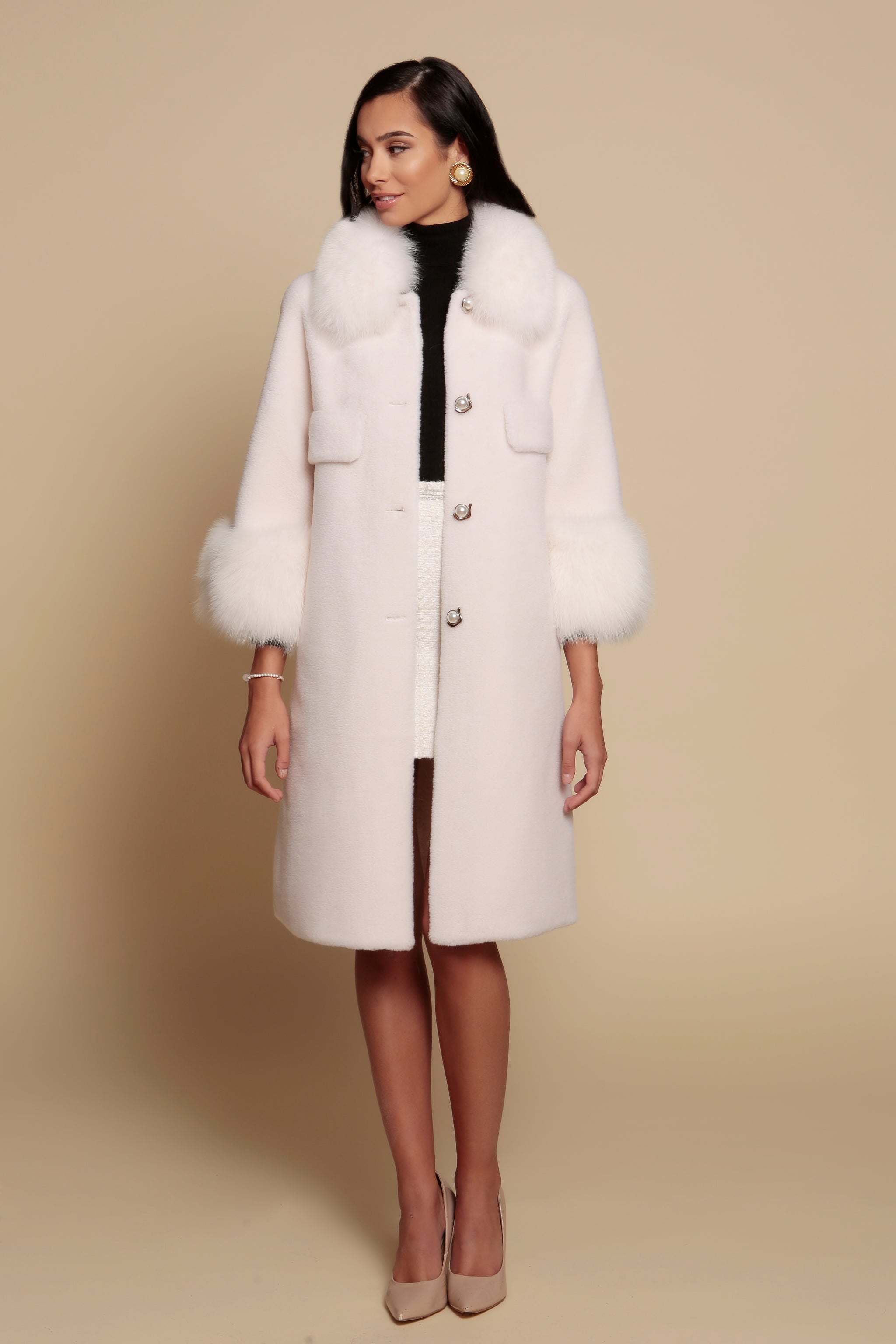 KOMITOR Magnificent Wool Coat deals 16W 1X with Faux Fur