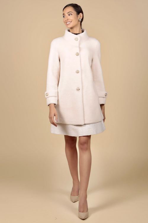 'Eve' Wool Coat in Bianco