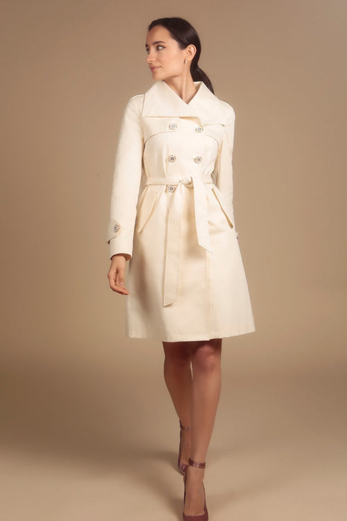 'Malena' Cotton Trench in Crema